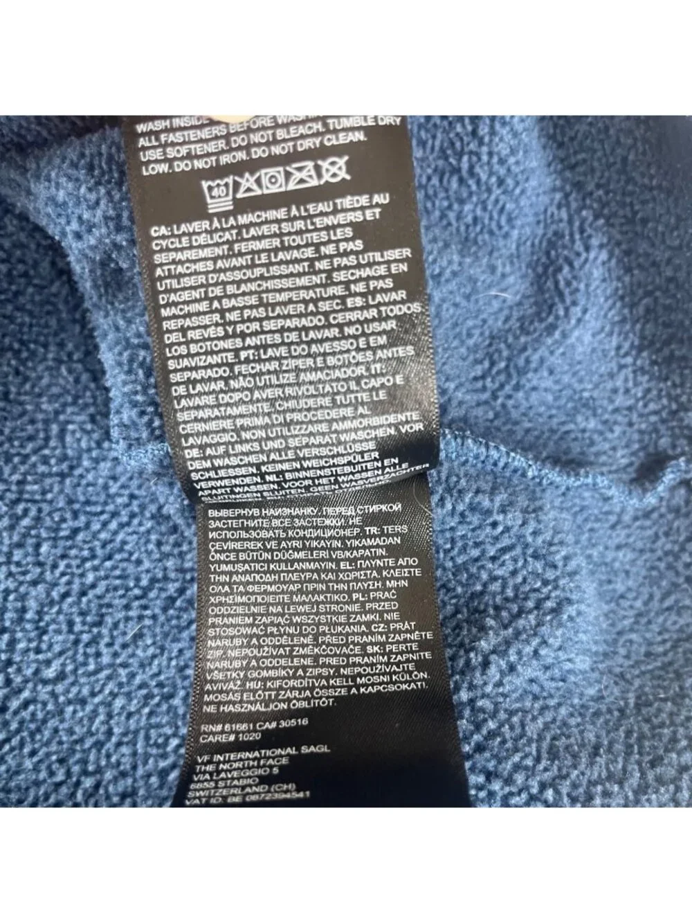 The North Face Quarter Zip Fleece Pullover Mens XL Blue Warm